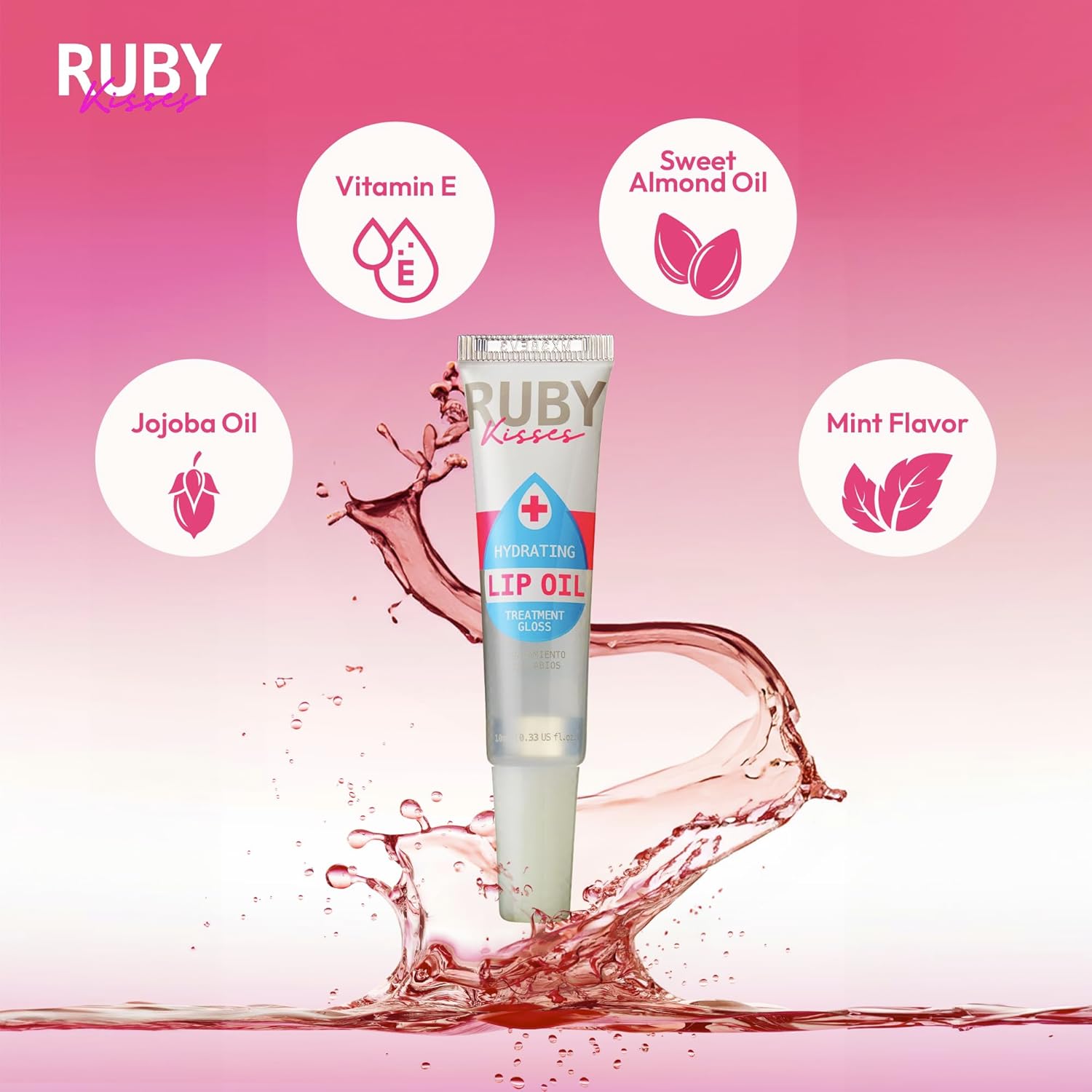 RUBY KISS MOISTURIZING & HYDRATING CLEAR LIP OIL - Image 8