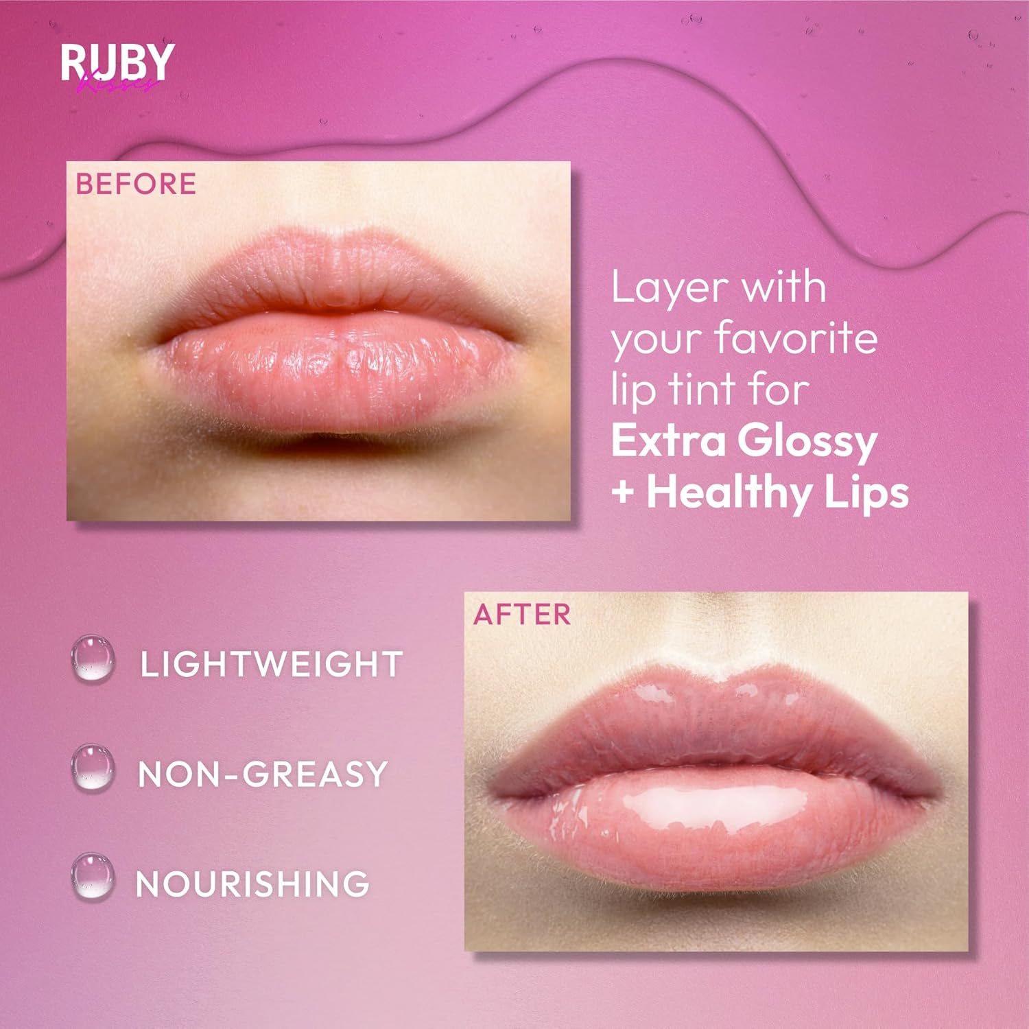 RUBY KISS MOISTURIZING & HYDRATING CLEAR LIP OIL - Image 5