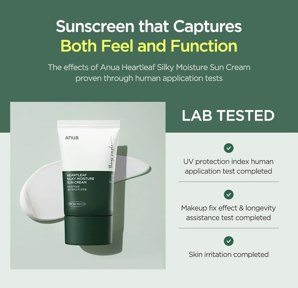 Anua Heartleaf Silky Moisture Sun Cream SPF 50+ PA++++ - Image 2