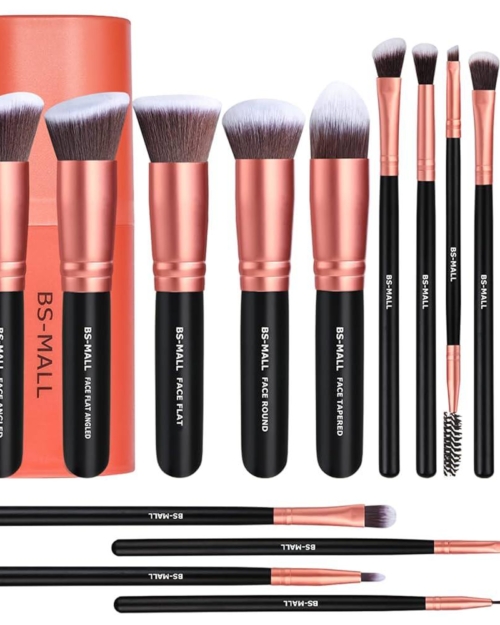 BS-MALL Premium Kabuki Synthetic Makeup 14 Pcs Brush Set