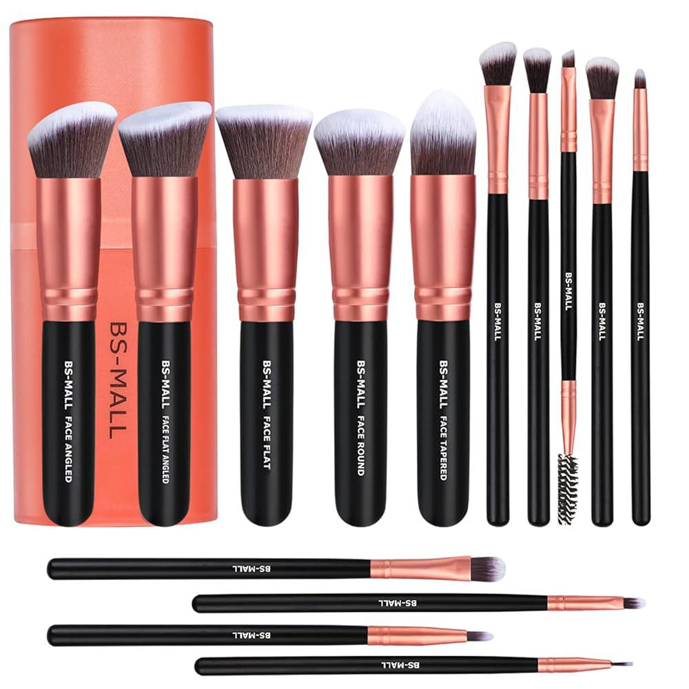 BS-MALL Premium Kabuki Synthetic Makeup 14 Pcs Brush Set