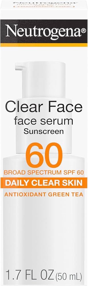 Neutrogena Clear Face Serum Sunscreen with Green Tea Broad Spectrum SPF 60 Fragrance Free