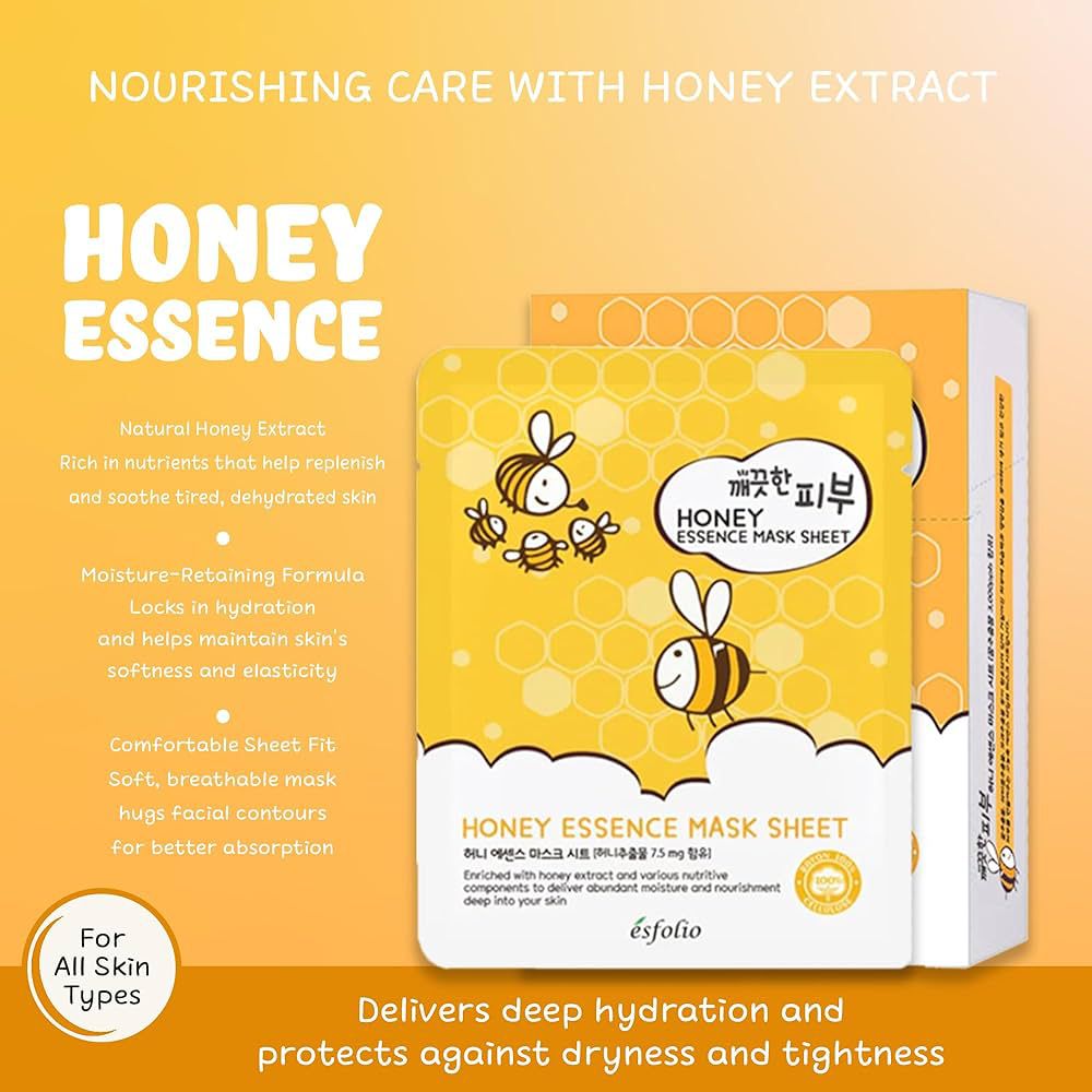 esfolio - Pure Skin Essence Mask Sheet - 25ml*1pc Honey Essence - Image 3