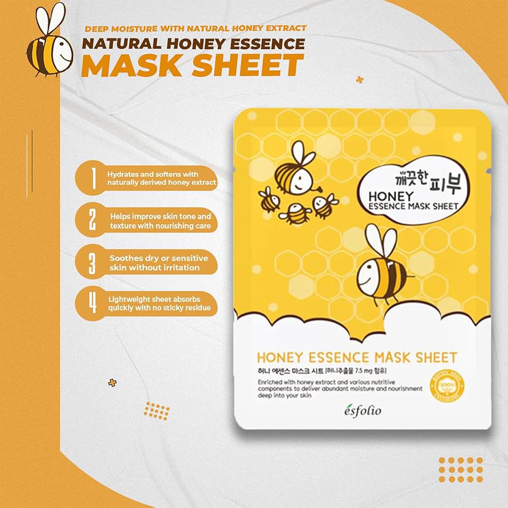esfolio - Pure Skin Essence Mask Sheet - 25ml*1pc Honey Essence - Image 2