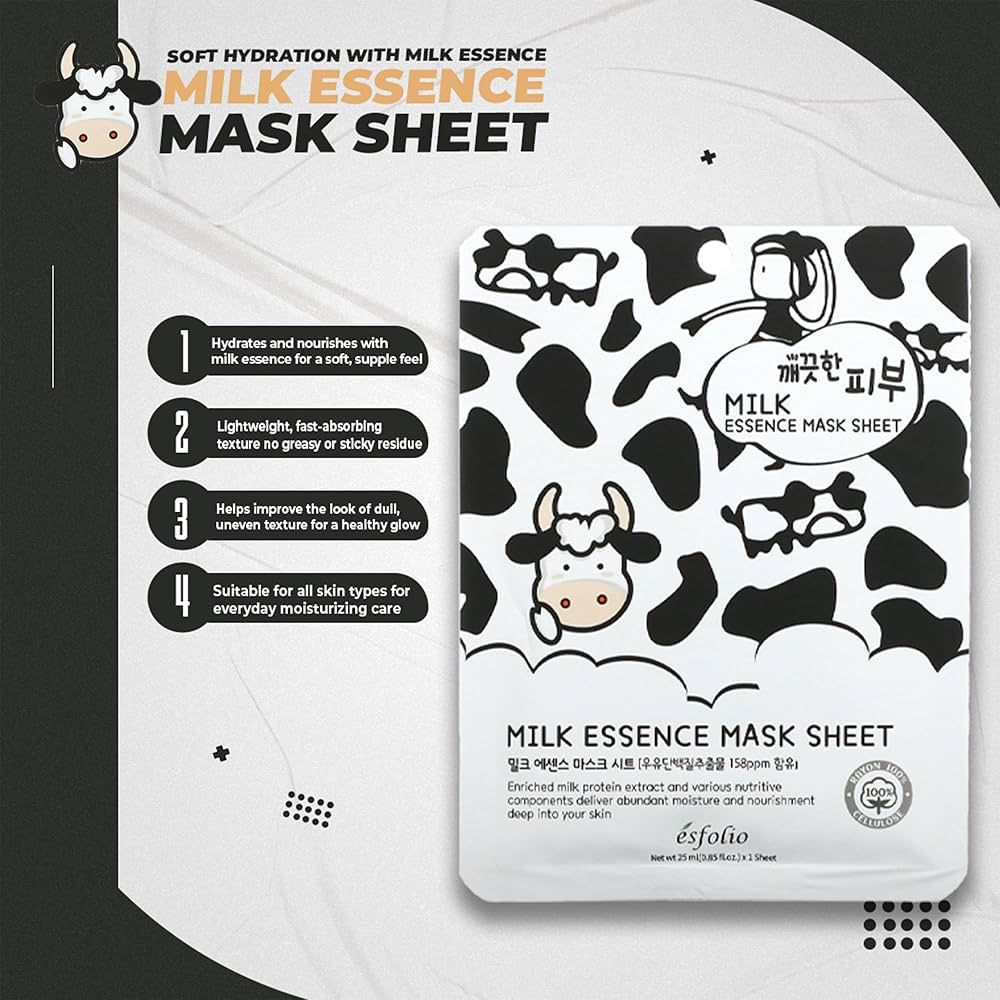 Esfolio - Pure Skin Essence Mask Sheet - 25ml*1pc Milk Essence - Image 3