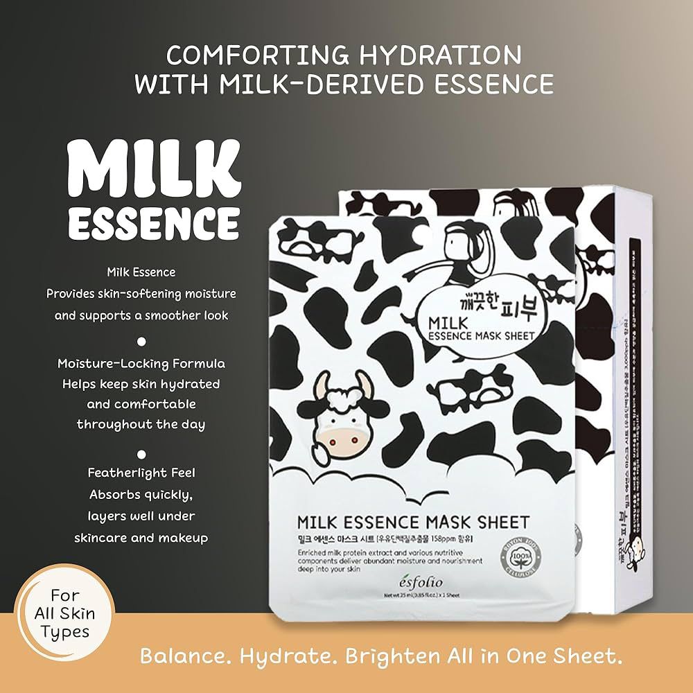 Esfolio - Pure Skin Essence Mask Sheet - 25ml*1pc Milk Essence - Image 2