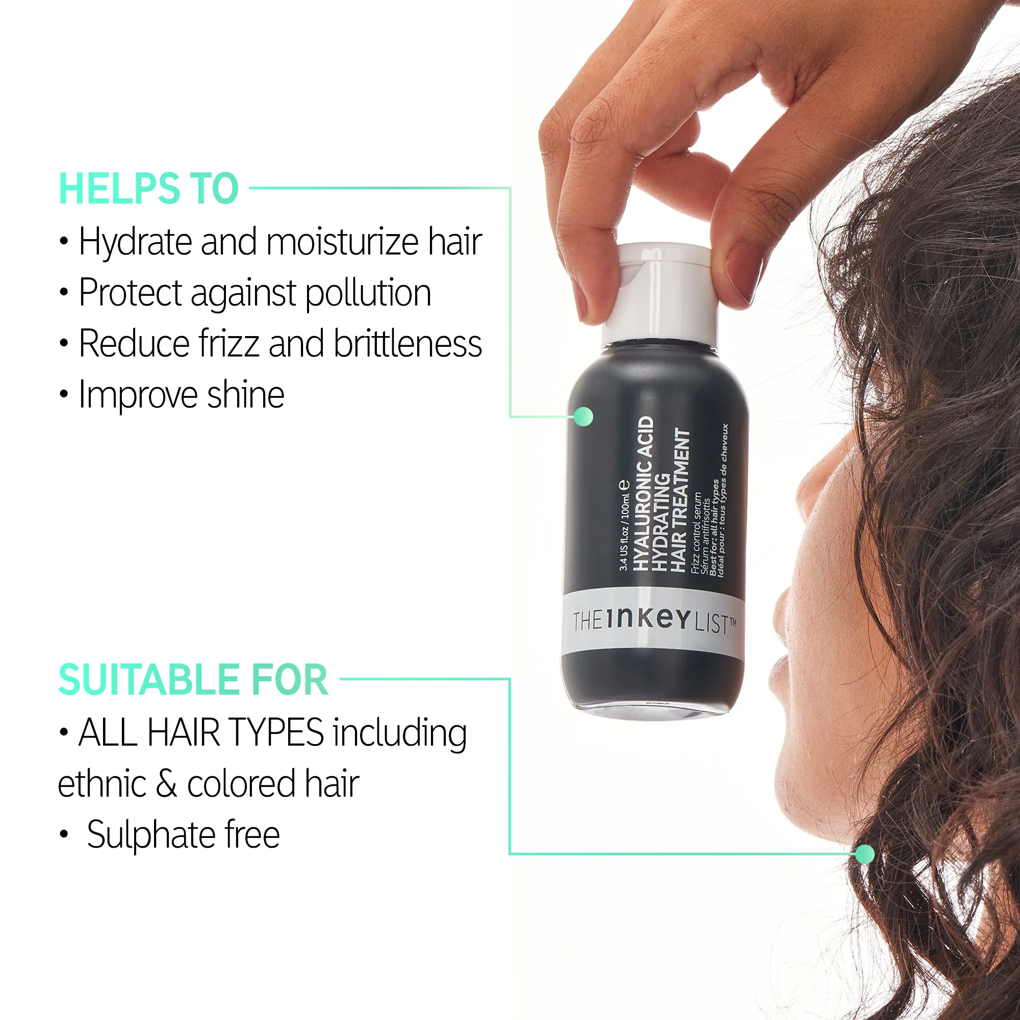 The INKEY List Hyaluronic Acid Hydrating Hair Treatment - Image 2