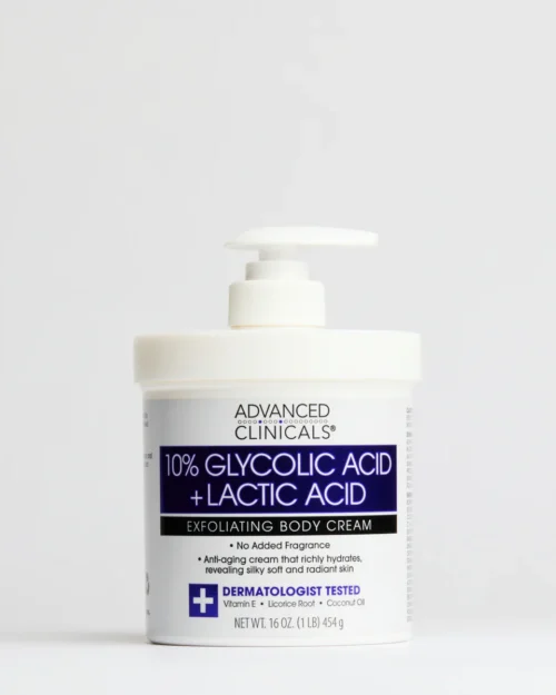 Advanced Clinicals 10% Glycolic Acid + Lactic Acid Exfoliating Body Cream