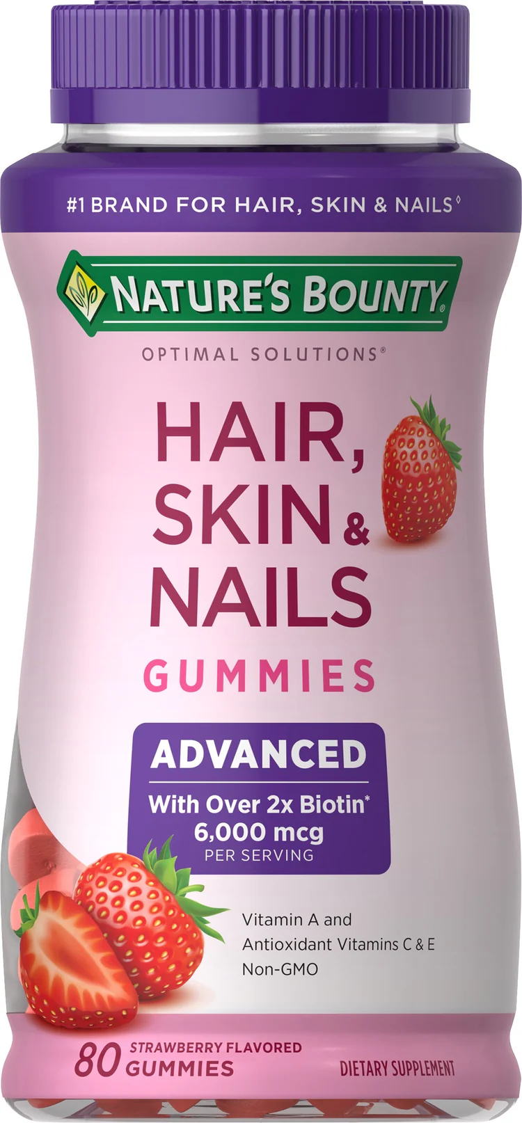 Nature's Bounty Hair Skin & Nails Advanced Gummies - Strawberry
