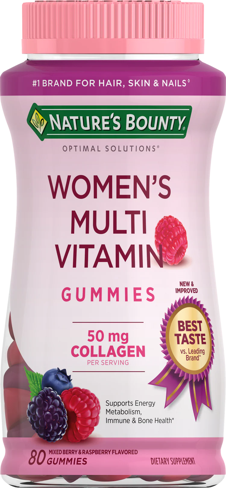 Nature's Bounty Optimal Solutions Women's Multivitamin Gummies Collagen - 80 Gummies