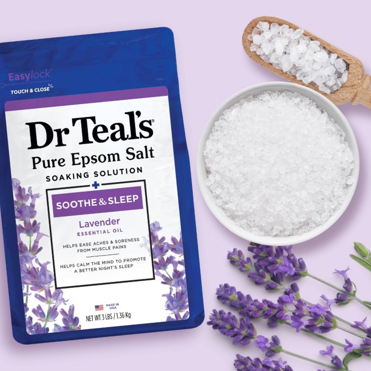 Dr Teal Pure Epsom Salt Soaking Solution - Lavender - Image 2